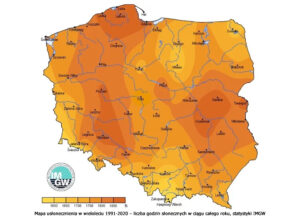 mapa usłonecznienia Polski