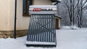 kolektor słoneczny zimą